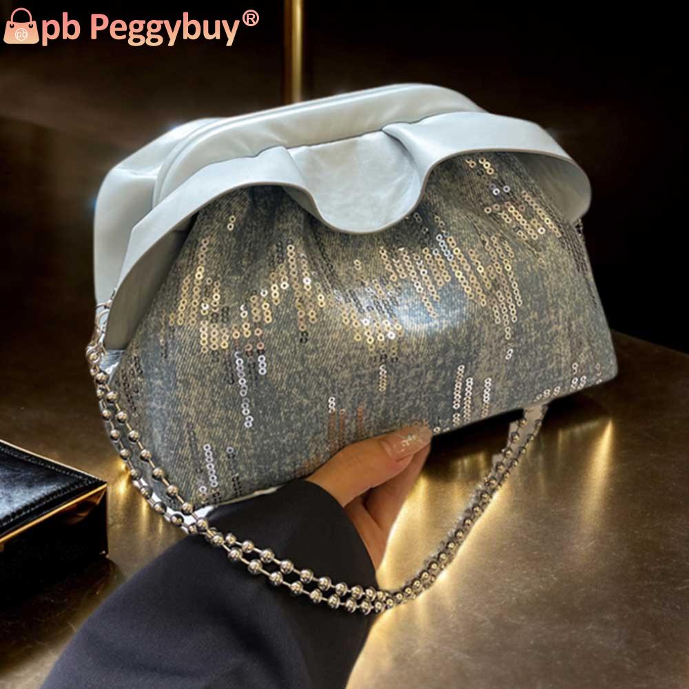 Denim Women Crossbody Bag Sequin Clutch Purse Chain Evening Bag Wedding Party Bridal Purse