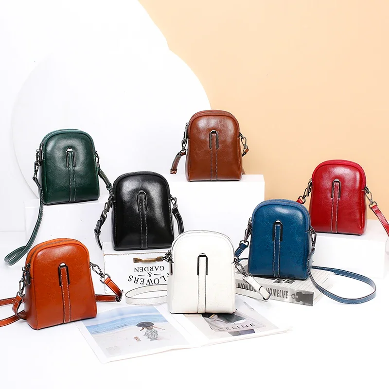 Ladies cowhide Genuine leather handbags women Fashion vintage shoulder bag female crossbody bags luxury high quality 2024 New