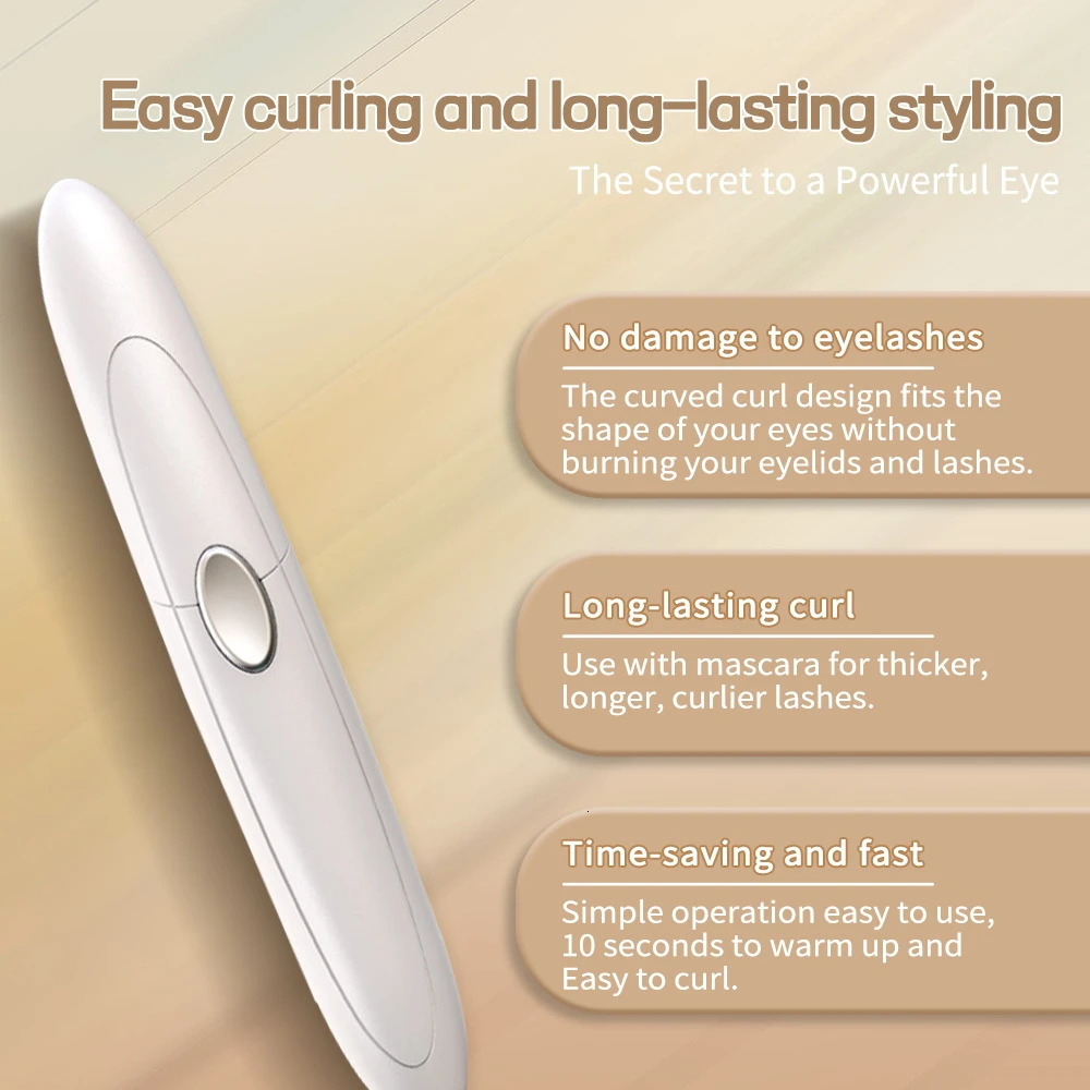 Electric eyelash curler is a portable natural eyelash curler device that heats up quickly within 10 seconds. Rechargeable eyelash curler 241107