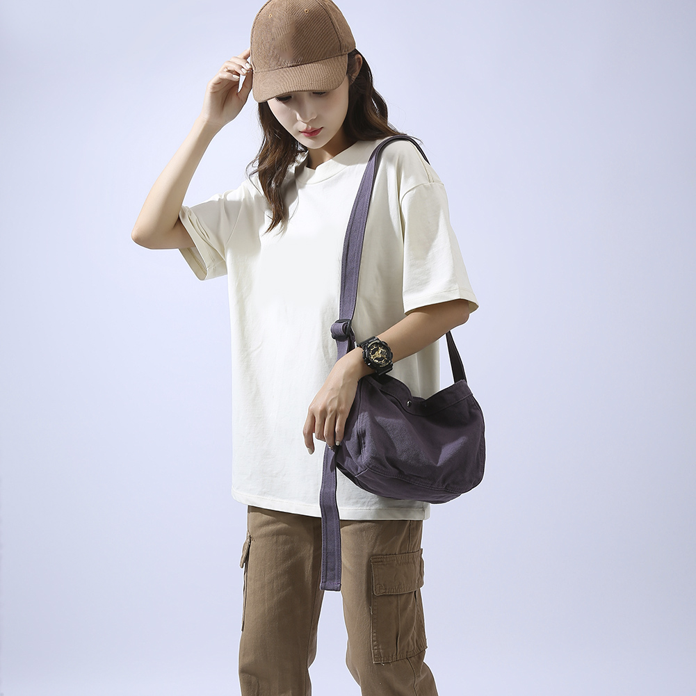 Women Top Handle Bag Large Capacity Student Book Bag Canvas Travel Handbag Solid Color Shopping Leisure Bag