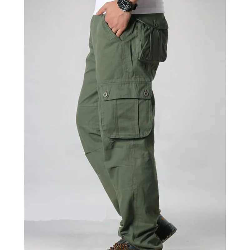 Mens Cargo Pants Mens Casual Multi Pockets Military Tactical Pants Men Outwear Straight slacks Long Trousers Large size 42 44 LX241107