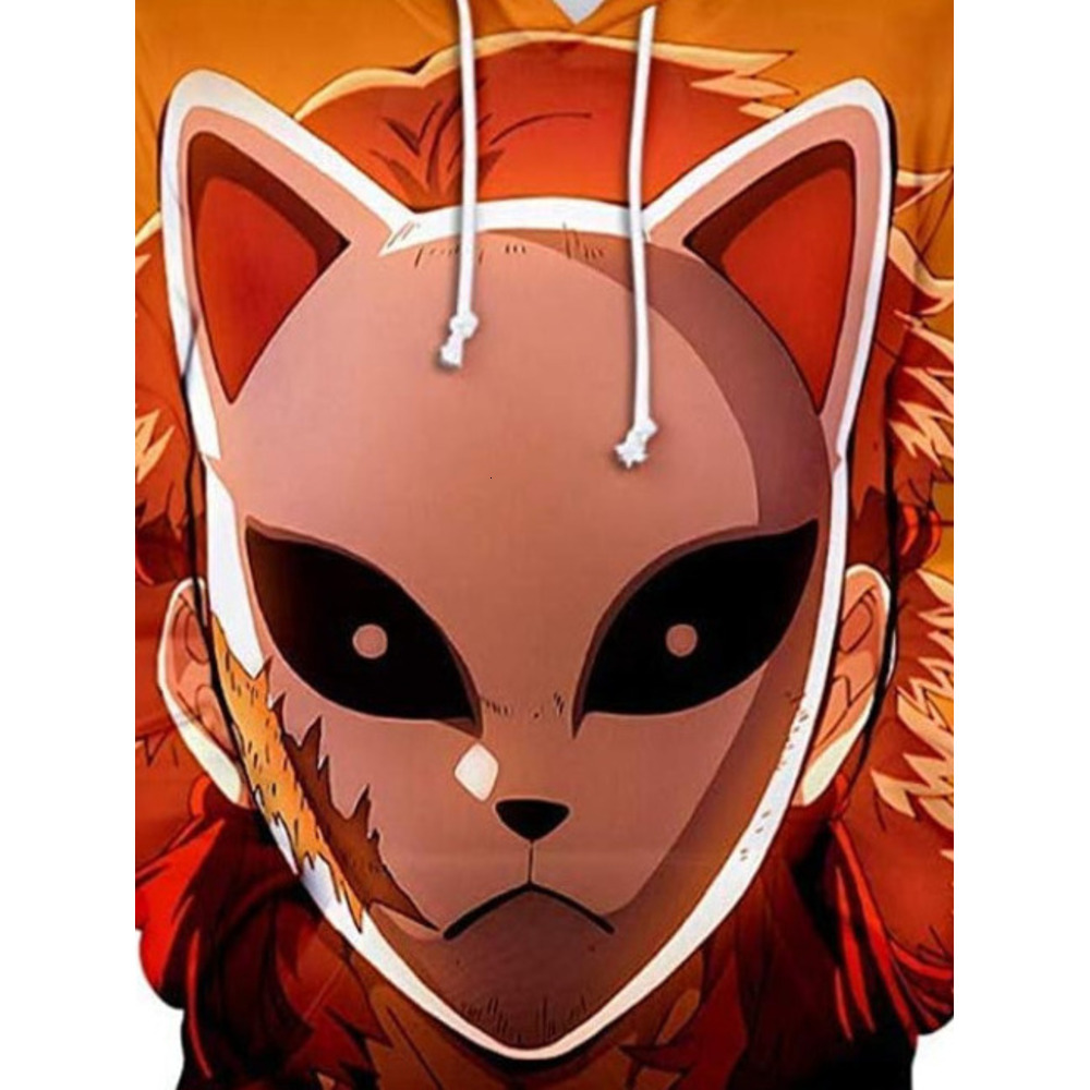 Hoodie for Mens Womens Demon Slayer Anime Pullover Hoodie - Halloween Unisex Adult Manga Character Merch With Kangaroo Pockets Graphic