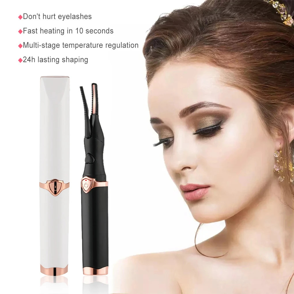 Electronic USB Natural False Eyelash Curler Portable 3 Temperature Mode Heating Eyelash Curling Tool Plastic Beauty Supplies Bl 241107