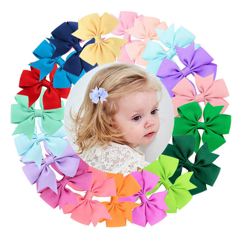 hair clip baby Handmade baby tailcoat V-shaped ribbed satin ribbon bow hair clip hair accessory children's headwear Hair Accessories