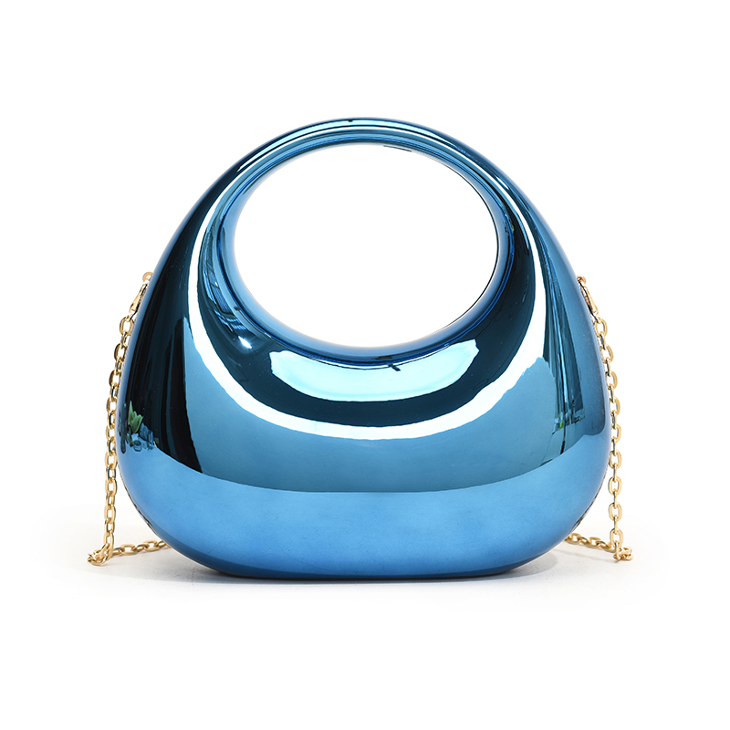 Acrylic Tote Hobo Bag Y2k Crossbody Bag with Detachable Chain Strap Shoulder Bag Moon Shape for Women Wedding Cocktail Party