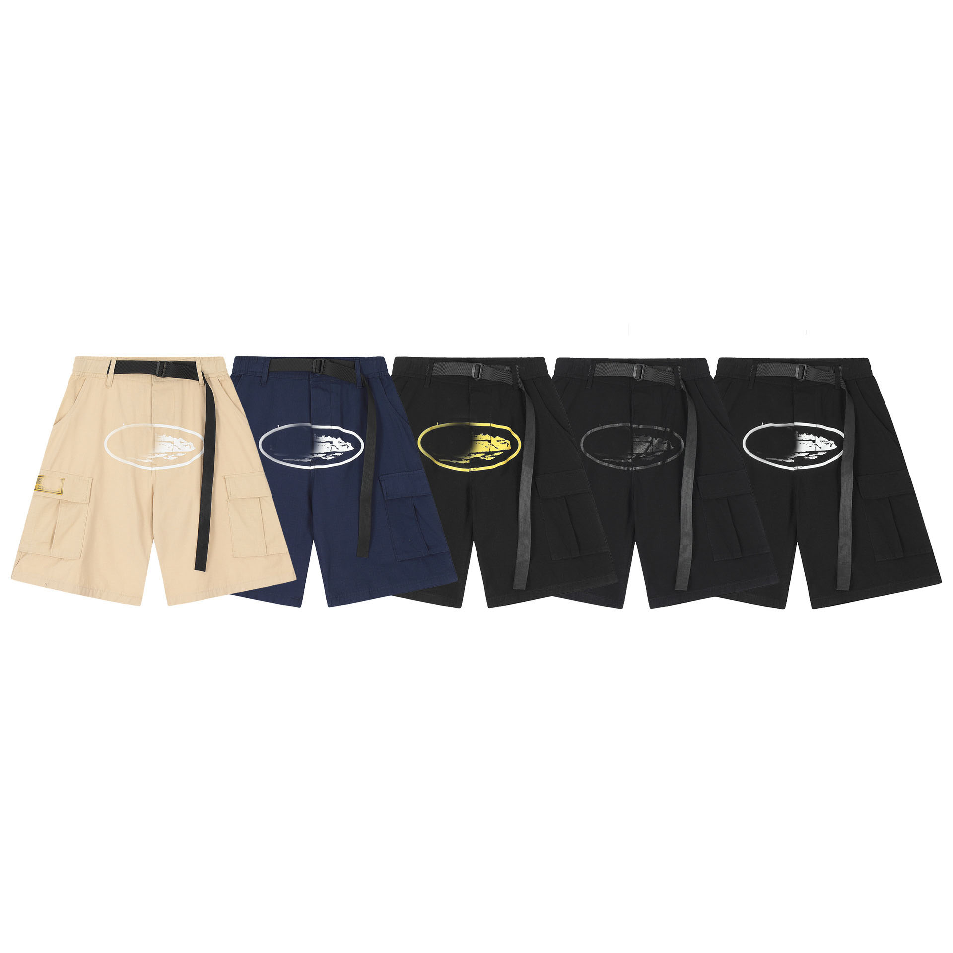 Men's Shorts Printed work pants casual model shorts high street casual multi-pocket shorts for men and women