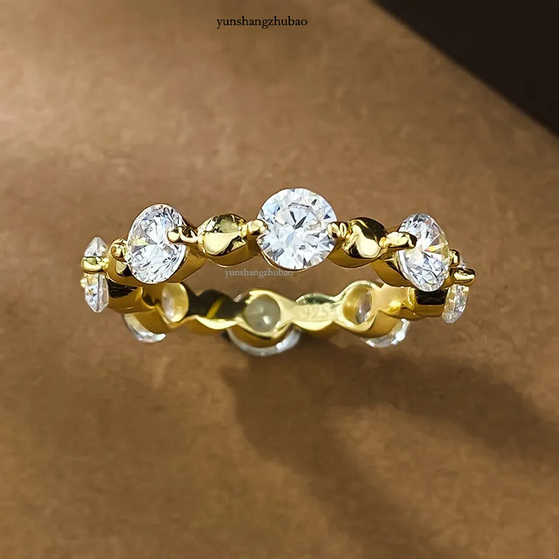 14K Gold Moissanite Dia Ring 100% Sterg Sier Party Wedding Band Rings for Women Men Engagement Jewelry Gift Free shipping