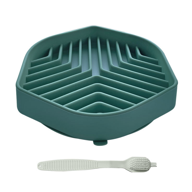 Pet Silicone Feeding Dish with Hex Design Long Lasting Material Ideal for Cats & Dogs