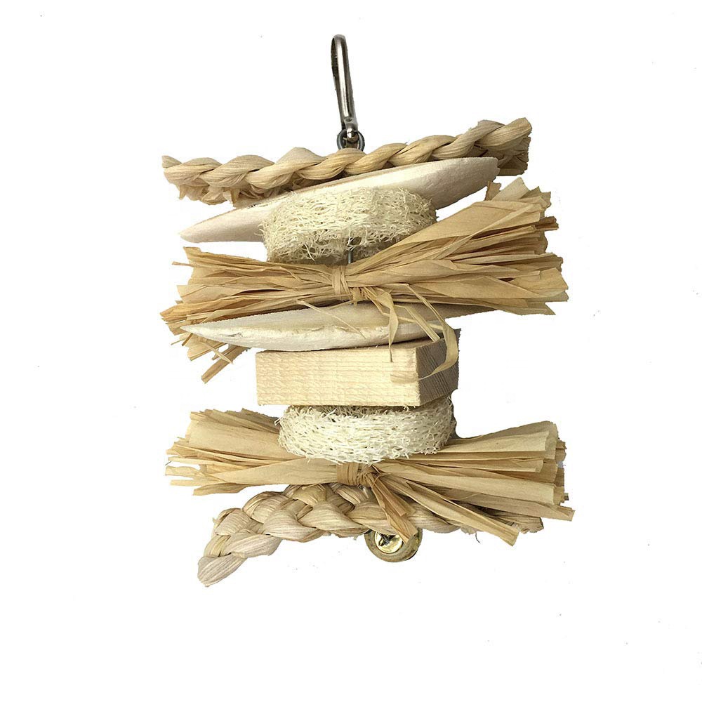 Bird Toy Parrot Bite Corn Leaf Cuttlefish Bone Chewing Loofah Grass Silk Pet Bird Cage Decorative Accessories Toy