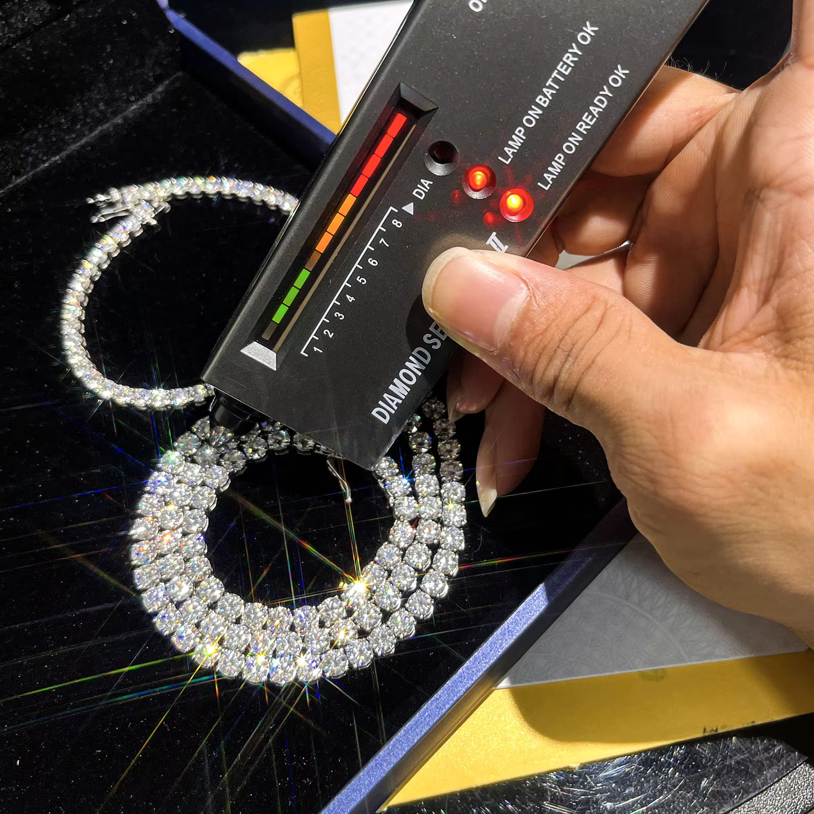 moissanite,vvs moissanite 2mm 3mm 4mm 10k gold lab grown dia hip hop tennis chain sterg sier bracelet