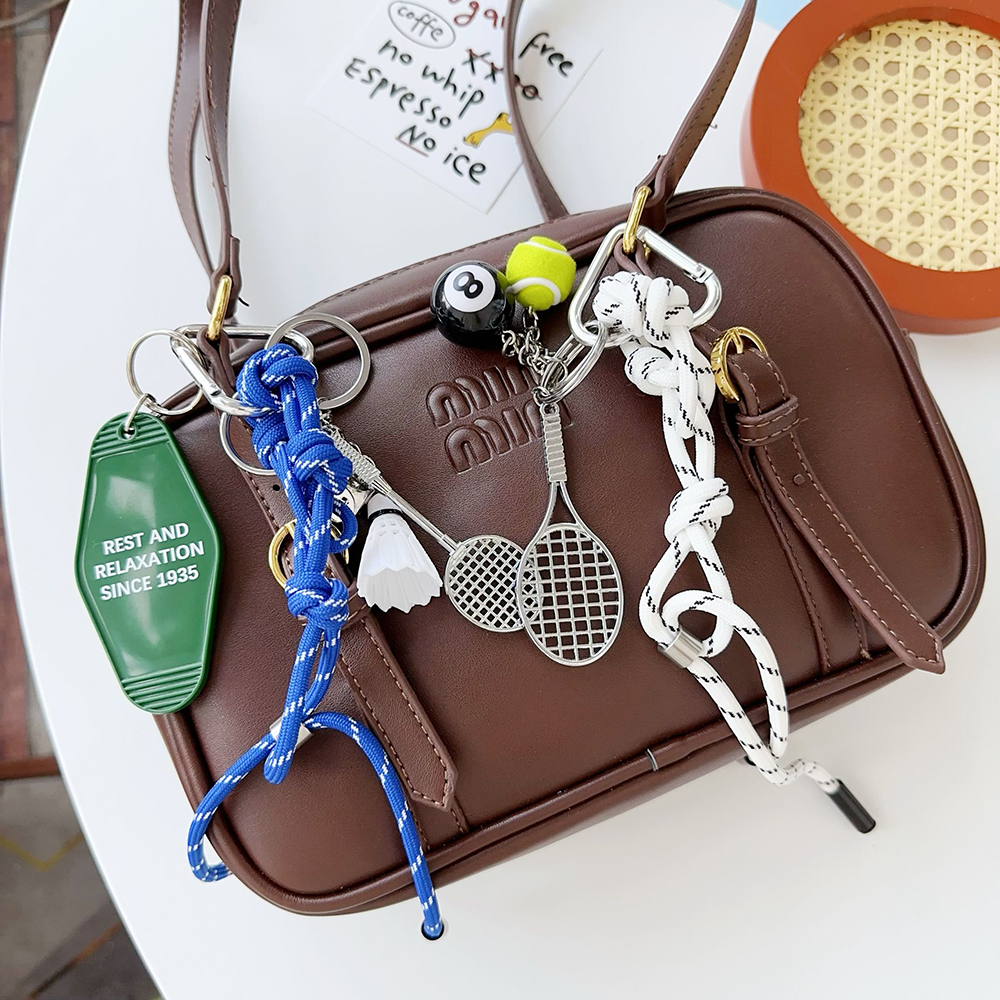 Creative Handmade Nylon Rope Keychain Y2K Korea Fashion Bag Charm Jewelry Sports Style Couple Bracelet Colorful Bag Pendant Gift