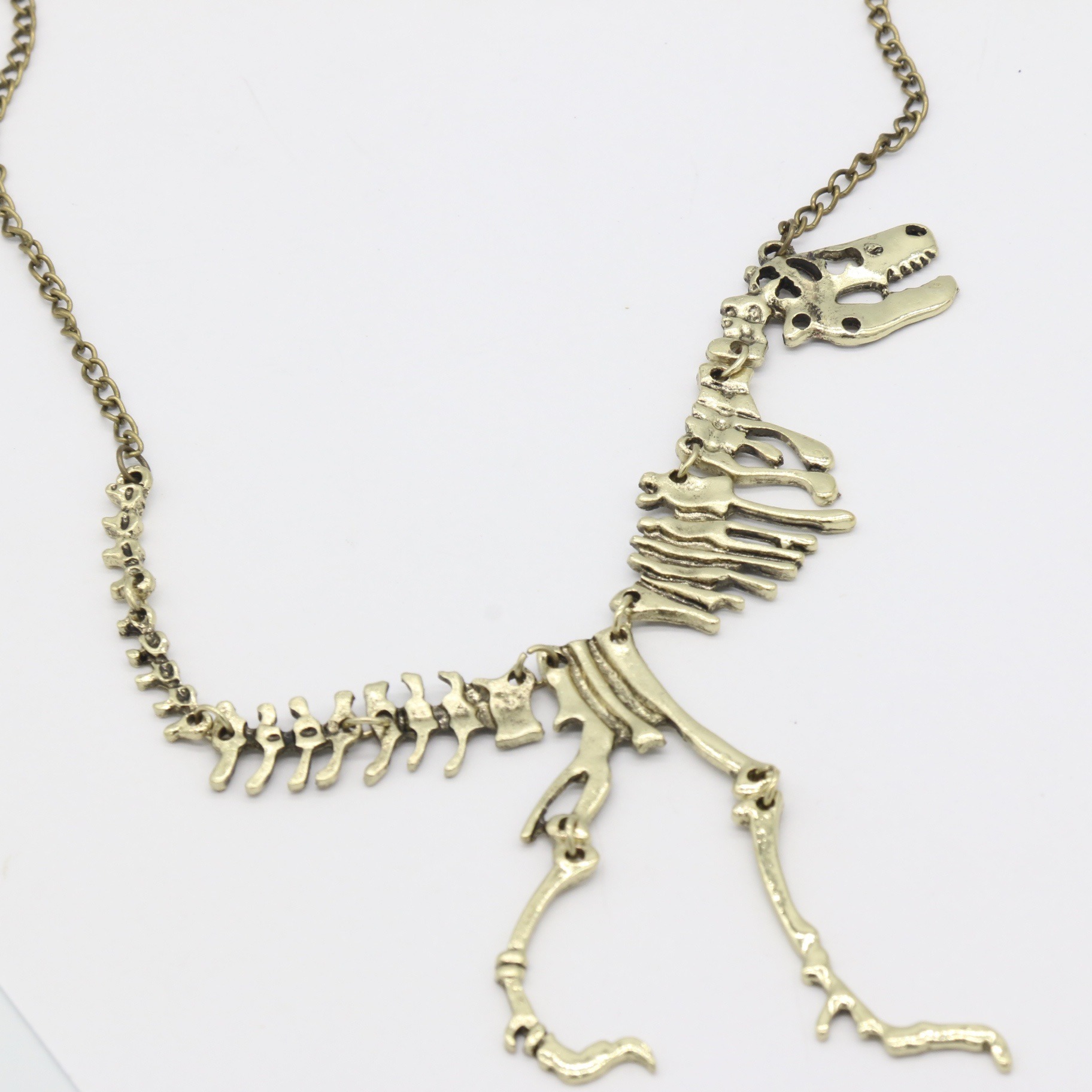 New Cross Border Foreign Trade Hip Hop Punk Exaggerated Personality Dinosaur Skeleton Alloy Decorative Necklace Pendant for Men and Women
