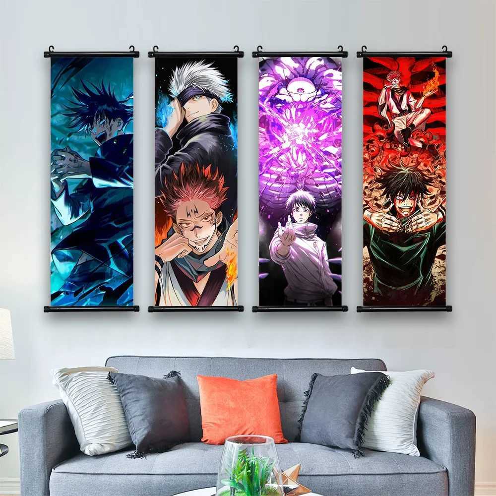 J-Jujutsu Kaisen character Gojo Satoru Room home decoration mural gift hanging scroll printing canvas poster painting decoration X241107