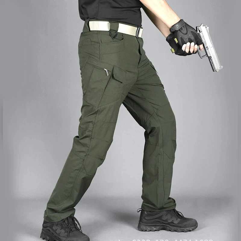 Quick drying pants for mens tactical pants ultra-thin breathable military fan pants training pants outdoor work pants LX241107