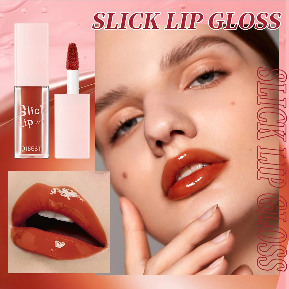QI Smooth Lips Gloss Glass Water Gloss Sexy Full Lips Makeup Mirror Lips Glacier Lasting Lips Gloss Oil Coloring Pigments 241107