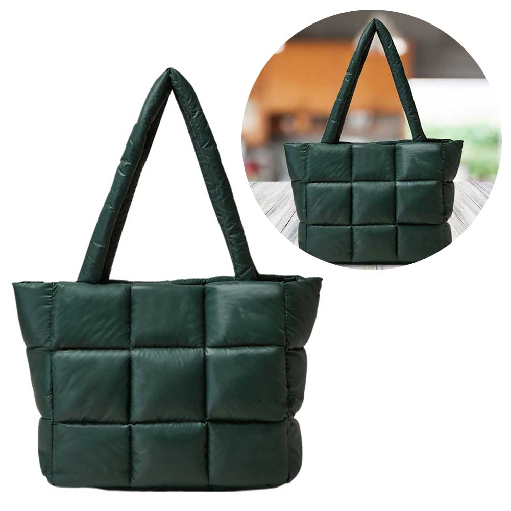 Women Padded Shoulder Bag Lightweight Padded Tote Handbag Large Capacity Top Handle Bag Winter Shopper Bag