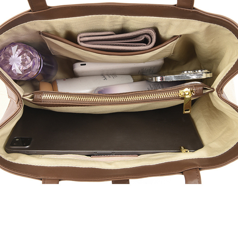High-end Large-capacity Tote Bag Summer New Versatile Handbag Commuting To Work Contrast Color Shoulder Bag