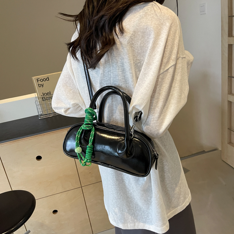 Niche Design Shoulder Purse PU Leather Messengers Bag Barrel Bag Casual Shopping Bag for Women Girls