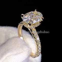 Real Gold 9K 14K S Sier Women Wedding Set Oval Cut Dia Engagement Rings Moissanite Gift Free shipping