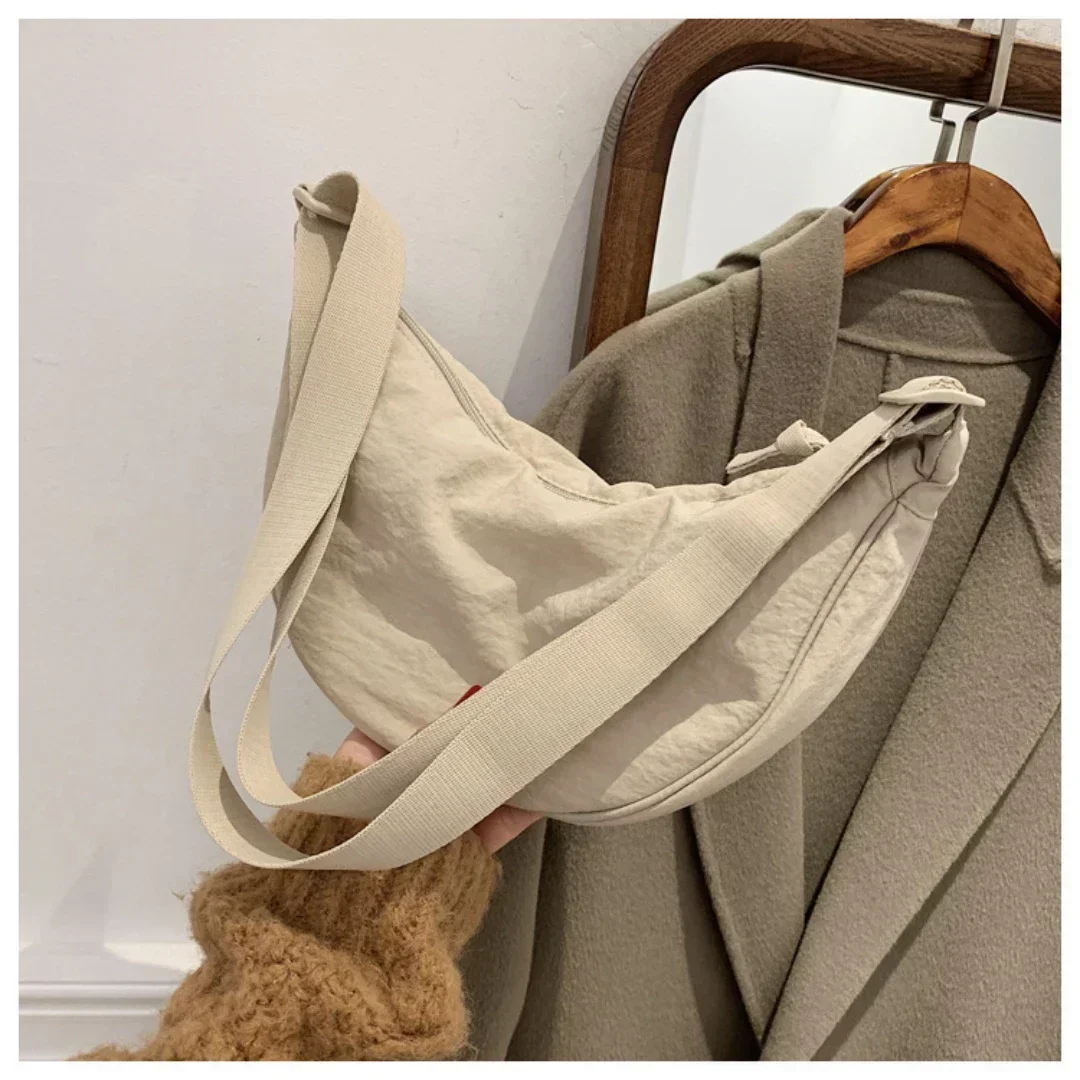 Women Students Shoulder Cross Body Bag 2024 Nylon Casual Hobos Chest Bag Underarm Crossbody Bag