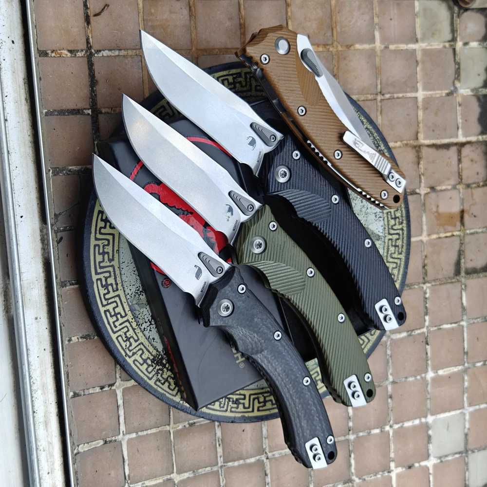 JUFULE 137RL Manual Open Real Carbon Fiber / G10 Ball Bearing Mark M390MK Blade Hunting Fish Outdoor EDC Tool Folding Camp Knife X241108