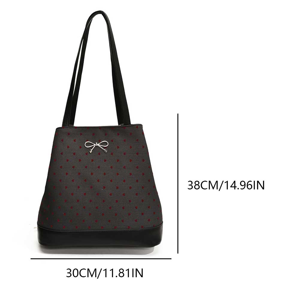 Women Casual Messenger Bag Multi-Functional Stylish Crossbody Bag Adjustable Strap Polka Dot Bucket Bag Outdoor Travel Bag