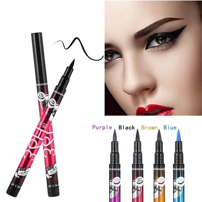 Black liquid eyeliner waterproof eyeliner 36H long time liquid eyeliner quick drying flower free cosmetics tool 241107