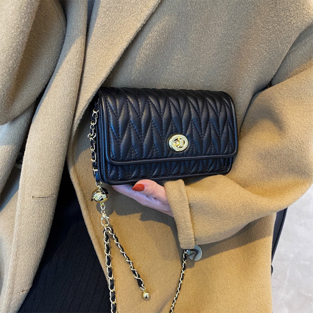 Women Crossbody Bag Embroidered Thread PU Leather Shoulder Bag Solid Color Square Bag Satchel Purse Travel Commuter Bag