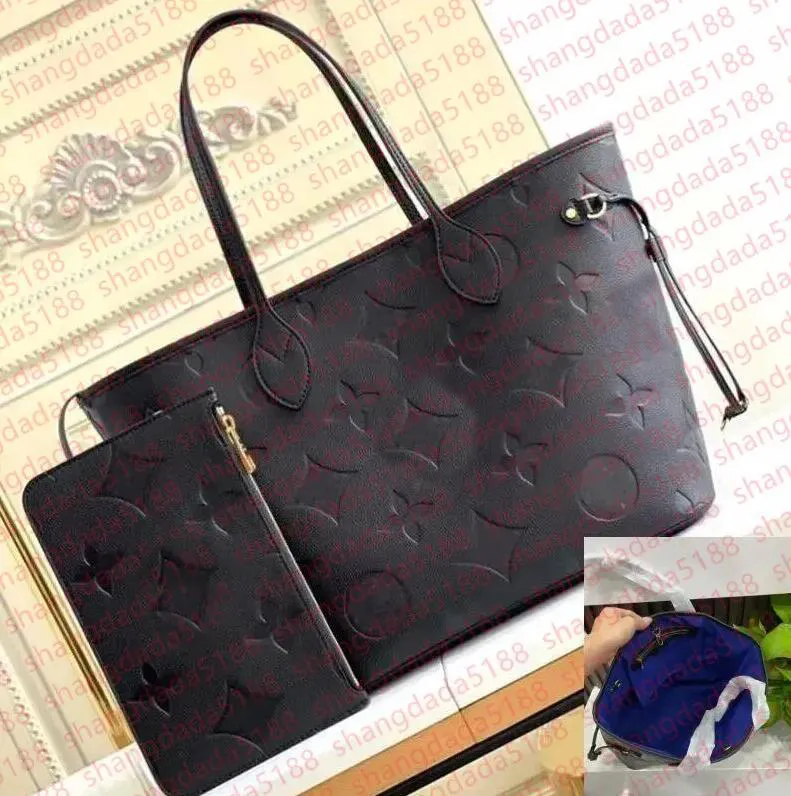 2024 designer bag 2pcs Set Naverfull Enbossed Flower Women Cross body Handbag Shoulder Bags Top Composite Lady Clutch Tote Bag shopping Female Coin Purse Wallet