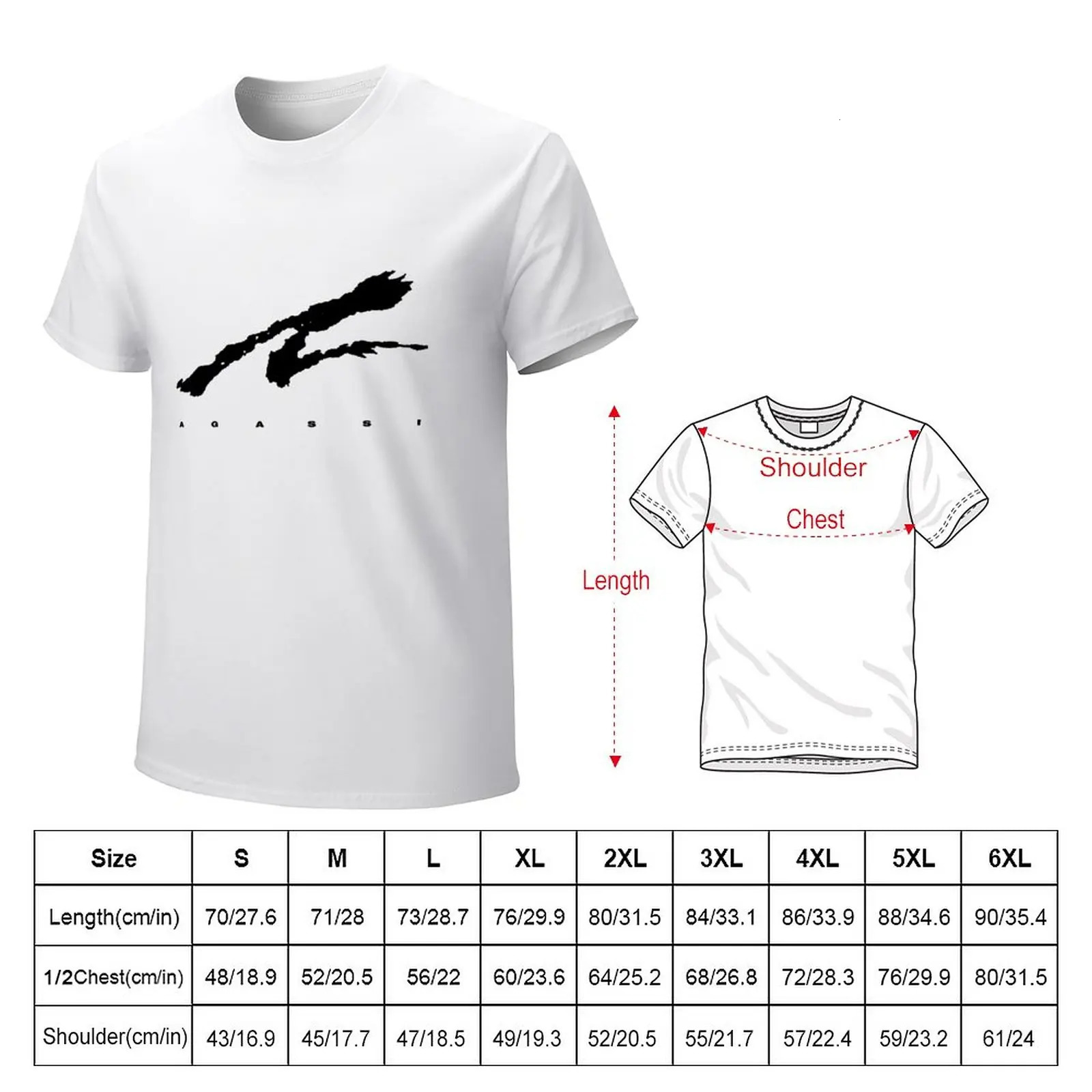 ANDRE AGASSI IN BLACK TShirt plain tshirt Oversized Mens t shirts 240327