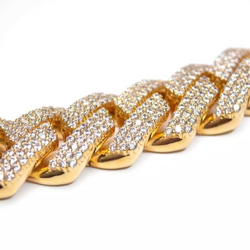 Pass Tester KIBO Jewelry Heavy VVS1 D Color 18mm Moissanites Dia Cuban k Chain Bust Down Iced Out Necklace
