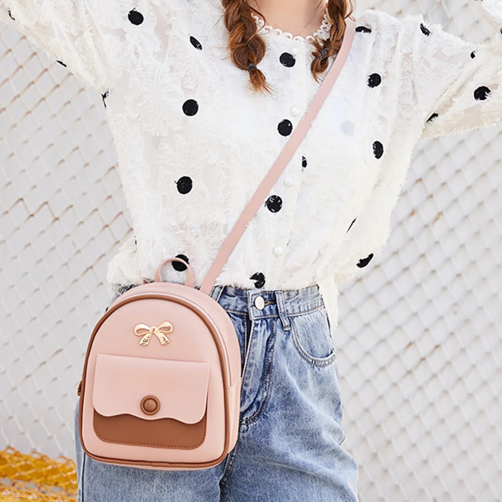 Fashion Casual Women Mini Backpack PU Leather Small Bag School Girl Backpacks Korean Style Ladies Cute Travelling 241029