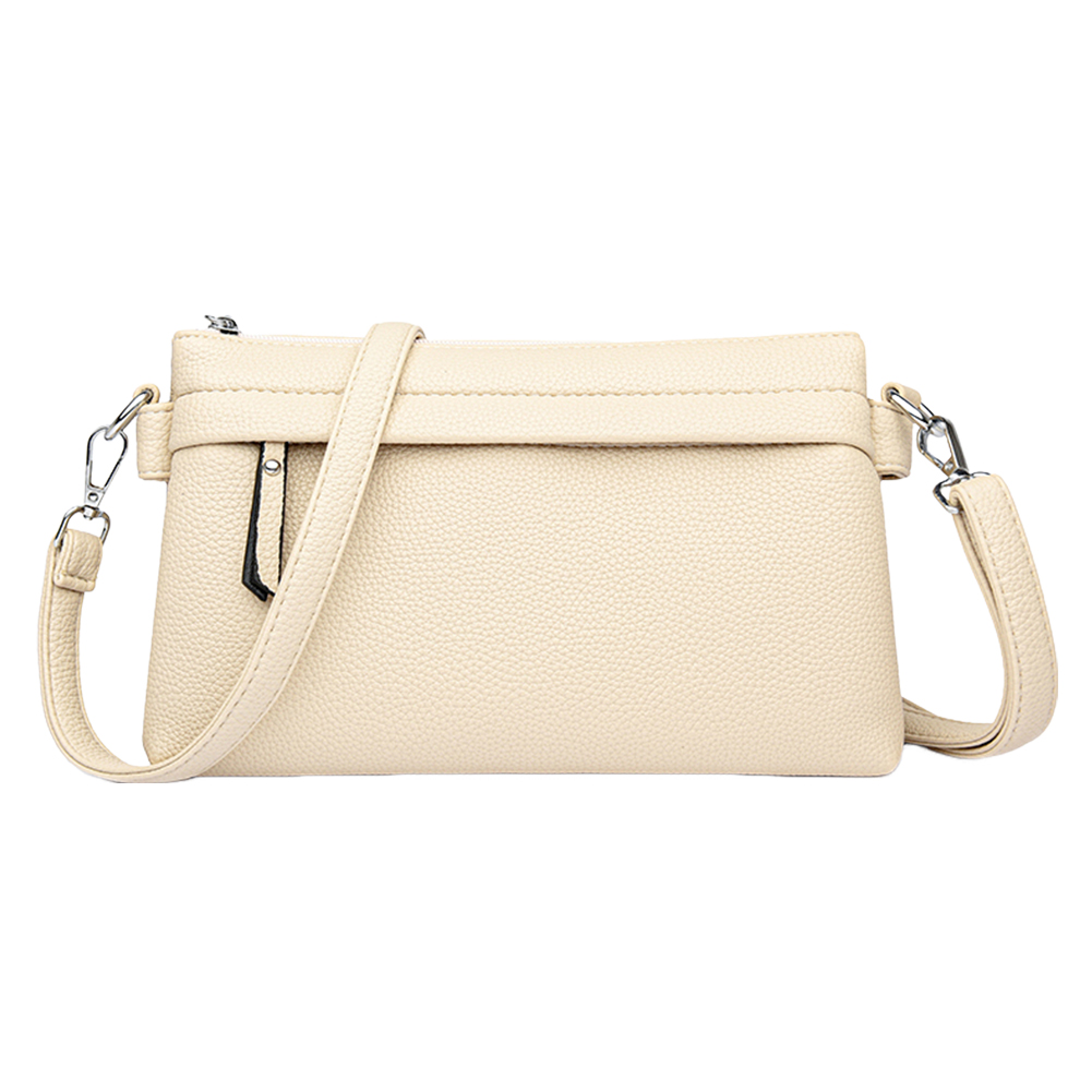 Shoulder Bag for Women Multi Compartment Satchel Purse PU Leather Zipper Wristlet Clutch Solid for Work Travel