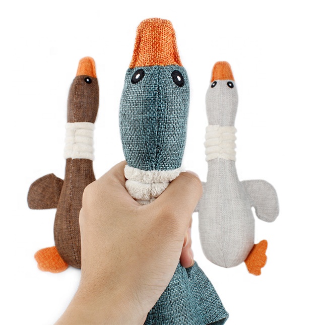 Simulated Duck Dog Toy Whistle Generator Grinding Teeth Cleaning Interactive Linen Pet Dog Toys