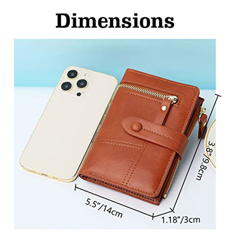 New Large Capacity Leather Wallet For Women With Zipper Short Wallet Red Credit Card Holder Fashion Women'S Small Wallet