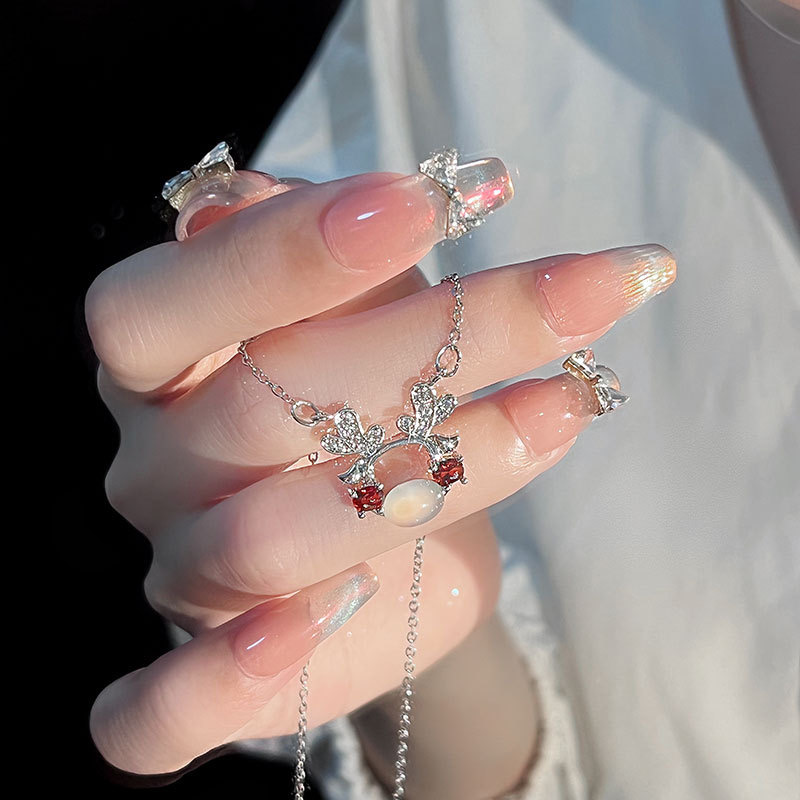 Elegant Women's Christmas Deer Pendant Necklace with Original Design