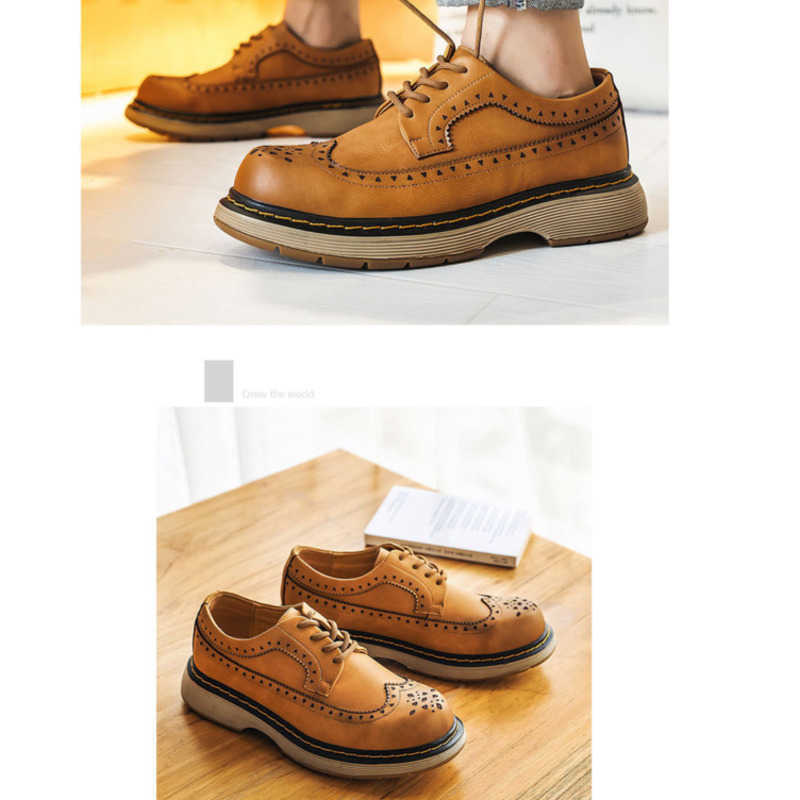 Men Dress Shoes British Style Block Carved Leather Shoes Mens Leather Mens Business Mens Casual Shoes Spring Autumn 241009