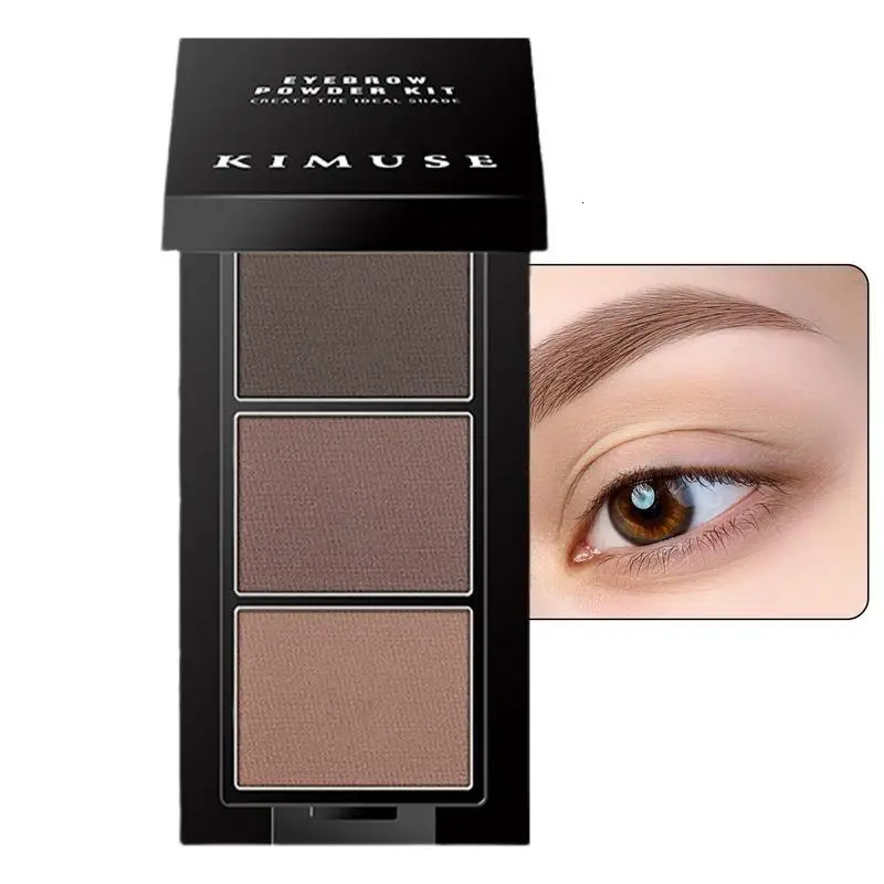 Three color three-dimensional natural eyelid powder palette with brush high gloss eye shadow durable eyelid cosmetics 241107