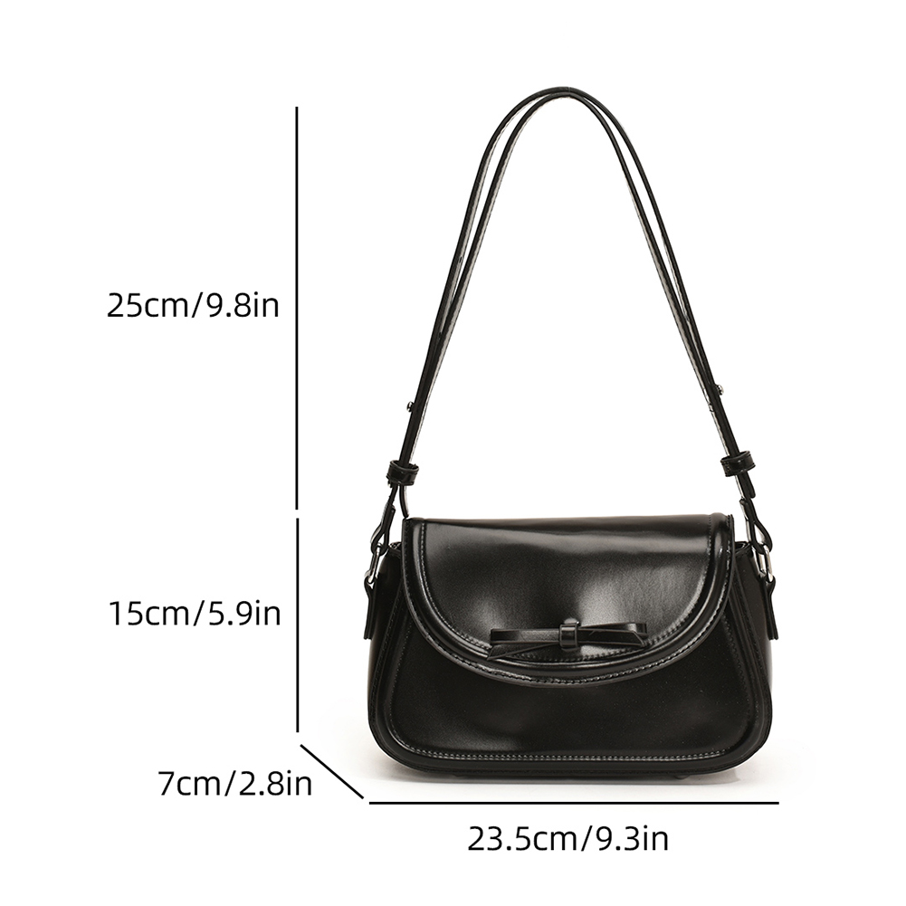 Women Small Underarm Bag PU Leather Leisure Armpit Handbag Solid Color Travel Underarm Handbag Girls Outdoor Daily Bag