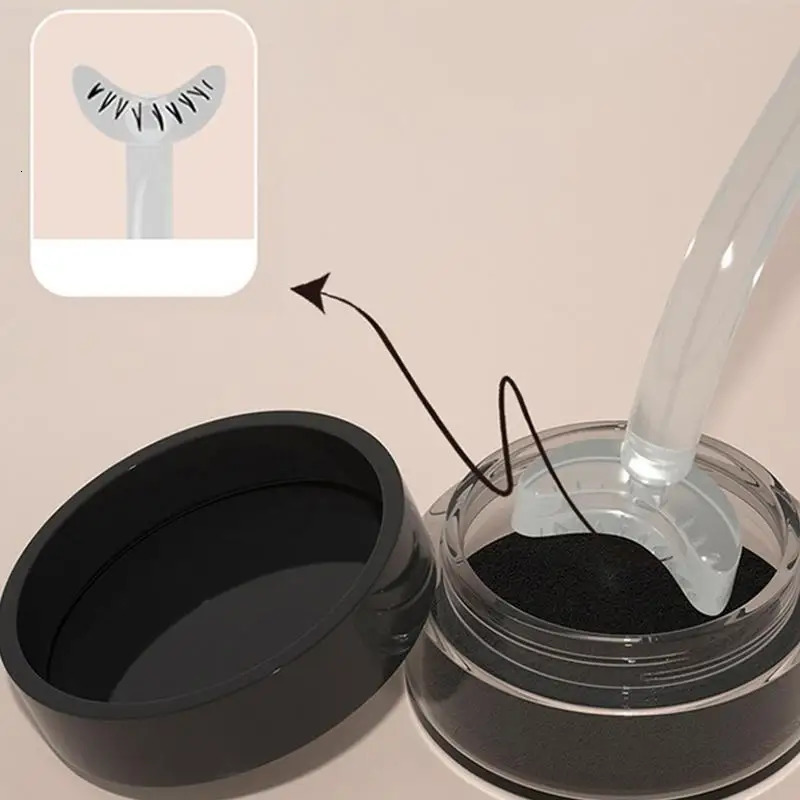 Silicone eyelash stamping template tool with handle reusable false eyelash printing tool with 6 pairs of replacement heads 241107