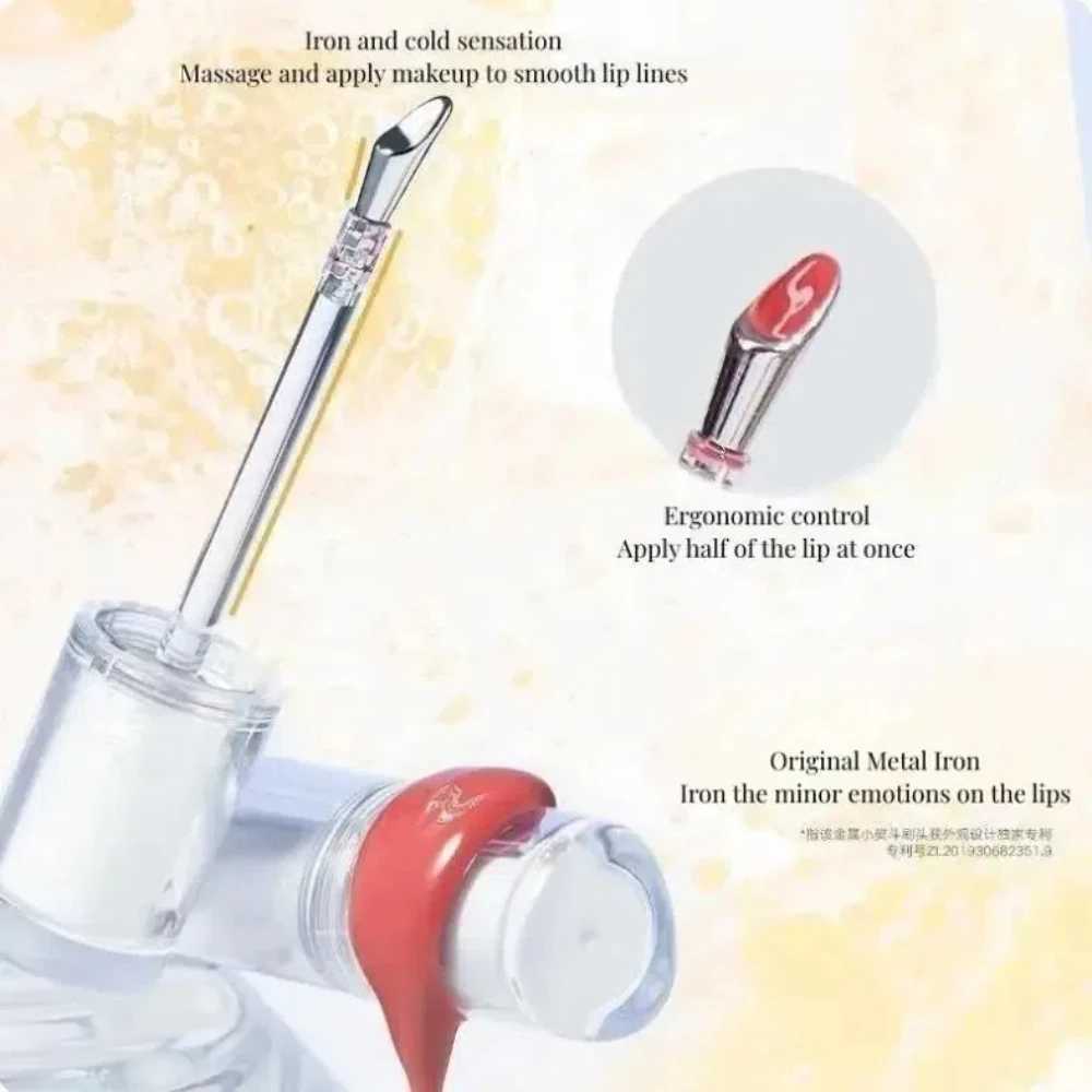 Judydoll Ice Iron Lip Glaze Lipsticks Non-Stick Cups Mirror Shine Watery Lip Lotion Metal Brush Head Makeup Cosmetics W250312