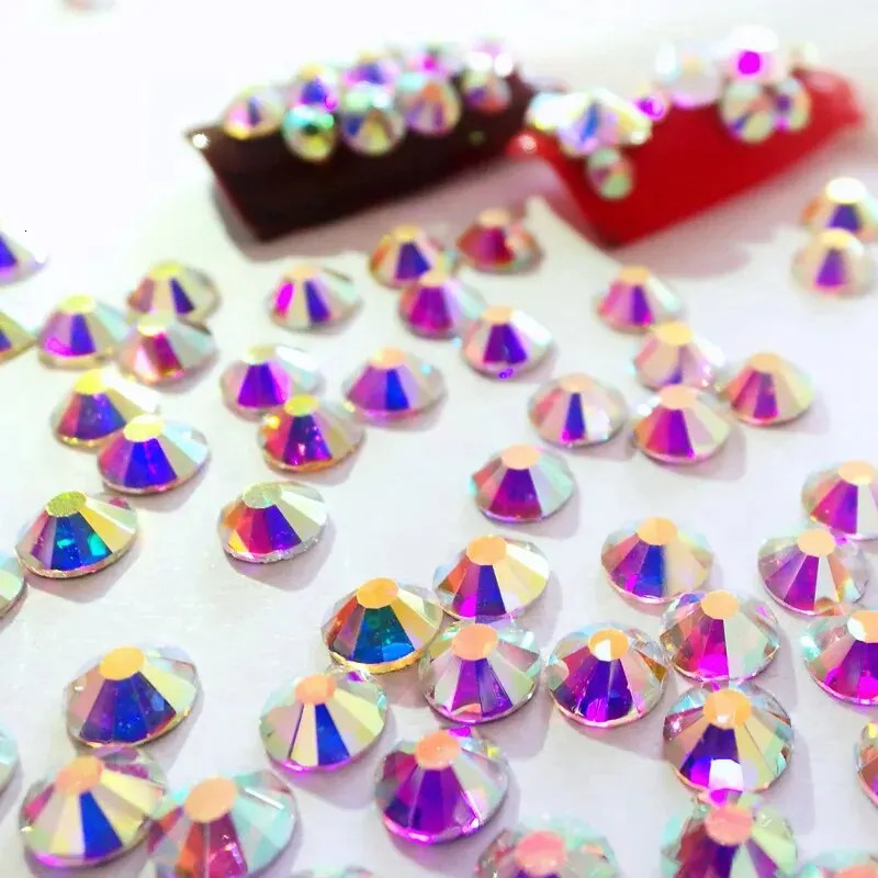 Wholesale 14400PCS/Bag Crystal AB Glitter Non fix Rhinestones Nails Charms Diamond Accessories for Nail Art Decoration 240401