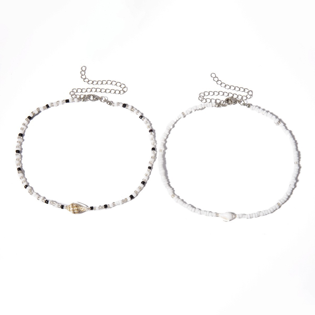 Cross Border Retro Style Neckchain Bead From Europe and America Versatile Layering Beach Conch Beach Shell Collarbone Chain Necklace From Korea
