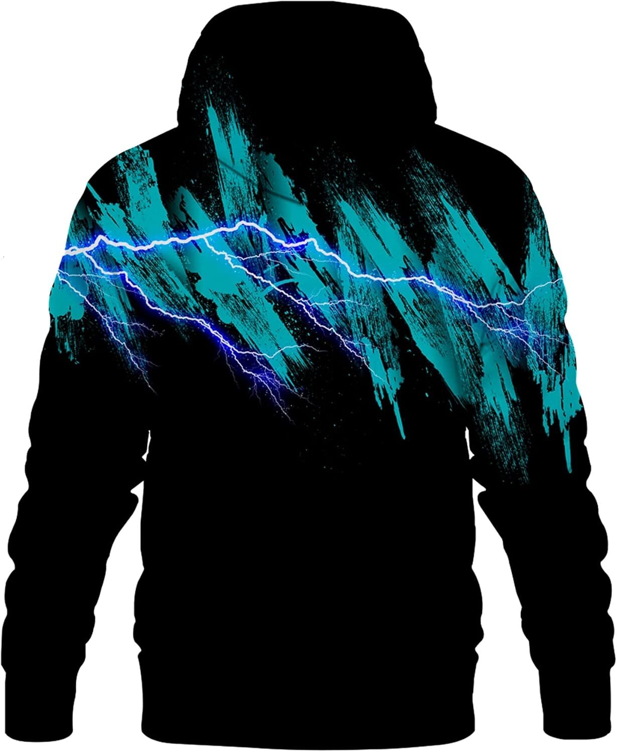 Hoodie for Mens Womens Unisex 3D Novelty Hoodies for Men Women Graphic Pullover Hooded Sweatshirt with Pockets Graphic Handsome black and blue pattern