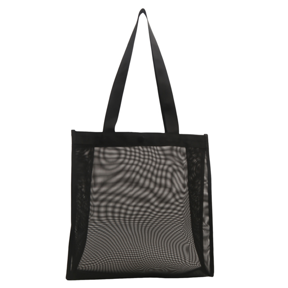 Women Hollow Tote Handbag Large Capacity Shopper Storage Bag Solid Color Simple Shopping Bag for Summer Seaside Trip