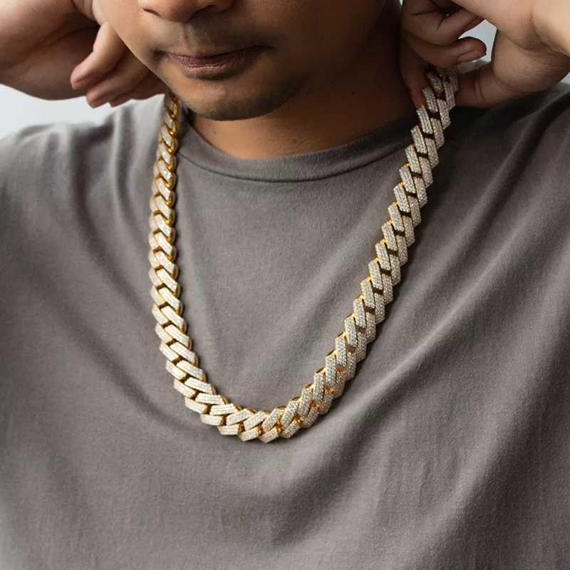Pass Tester KIBO Jewelry Heavy VVS1 D Color 18mm Moissanites Dia Cuban k Chain Bust Down Iced Out Necklace