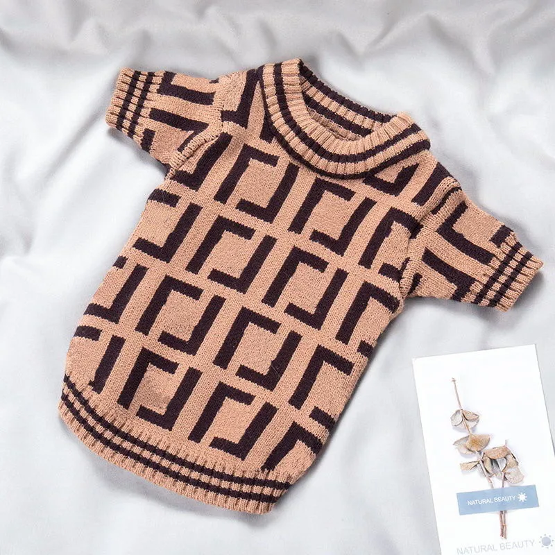 2025 new s Apparel Autumn Winter Plaid Pet Fashion Embroidery Classic Puppy Sweater Designers Dog Clothes With Letters