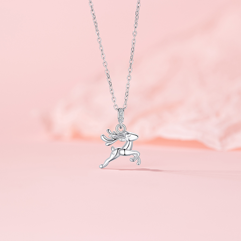 Women's Christmas 'Sprinting Deer' Elegant Necklace by Original Bara Paradise Collection