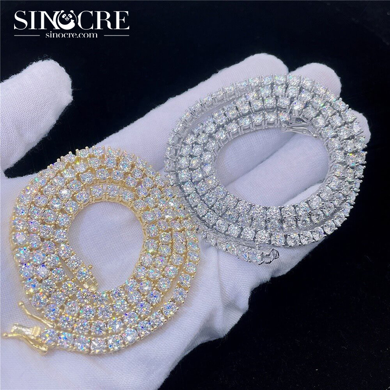5mm Moissanite Tennis Chain Necklace Bracelets for Women Men