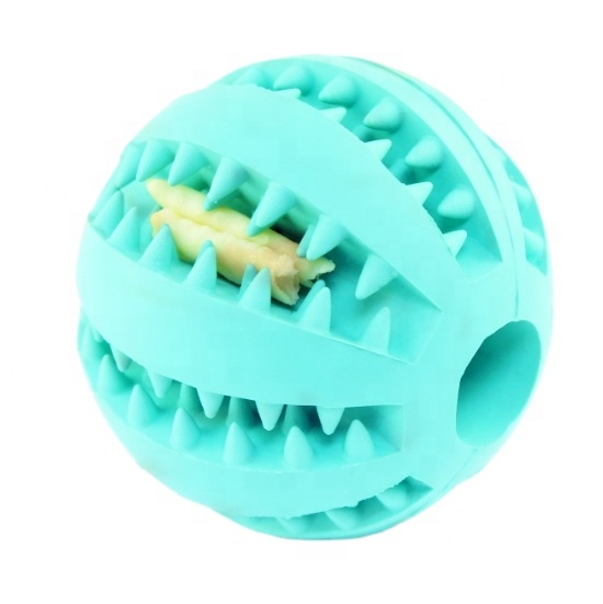 Wholesale sports balls food therapy feeders pet teeth cleaning toys dog chewing toys soft rubber balls